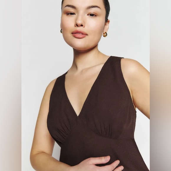 Reformation Calix Mini Dress Brown 🤎 NWT - Picture 5 of 7